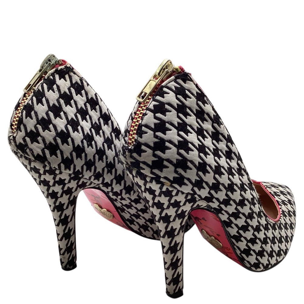 Betsey Johnson Taylr Black Houndstooth heels. Size 7.5 - Picture 2 of 13